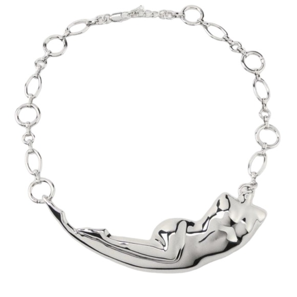 Zara Silver Metal Torso Chain Link Necklace - Picture 2 of 15